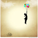 Balloon Girl Floating Away Wall Decal