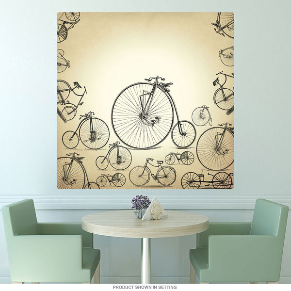 High Wheeler Antique Bicycles Wall Decal