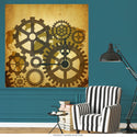 Clock Gear Map Of The World Wall Decal