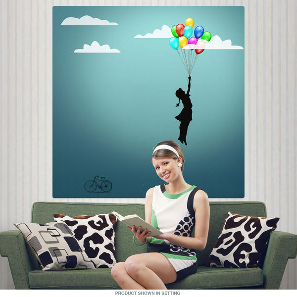 Balloon Girl In The Clouds Wall Decal