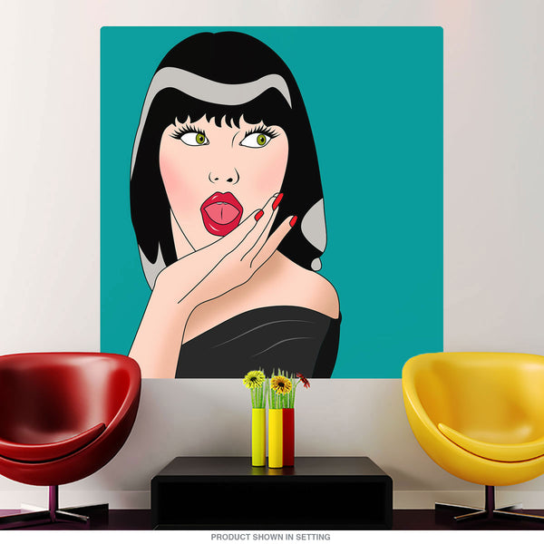 Sexy Woman Tongue Pop Art Wall Decal