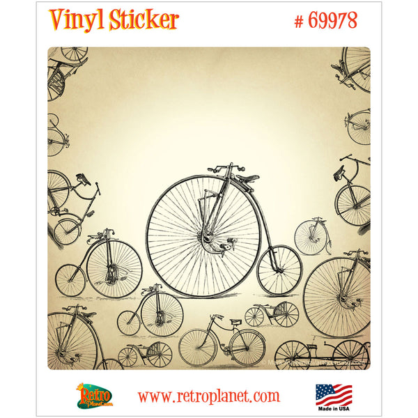 High Wheeler Antique Bicycles Vinyl Sticker