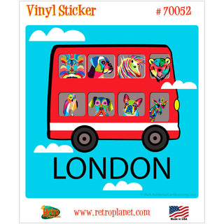 London Double Decker Animal Bus Vinyl Sticker