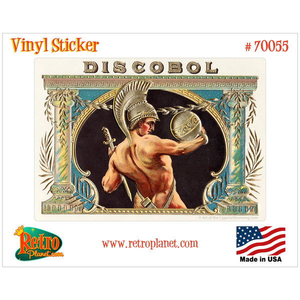 Discobol Cigar Label Vinyl Sticker