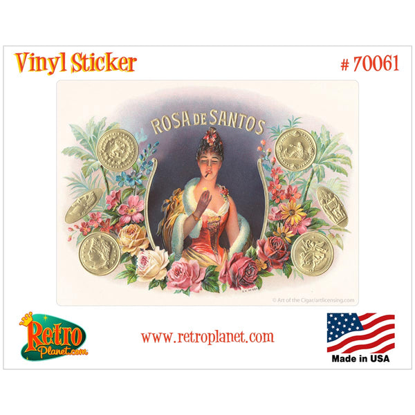 Rosa De Santos Cigar Label Vinyl Sticker