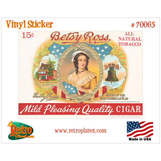 Betsy Ross Cigar Label Vinyl Sticker