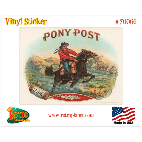 Pony Post Cigar Label Vinyl Sticker