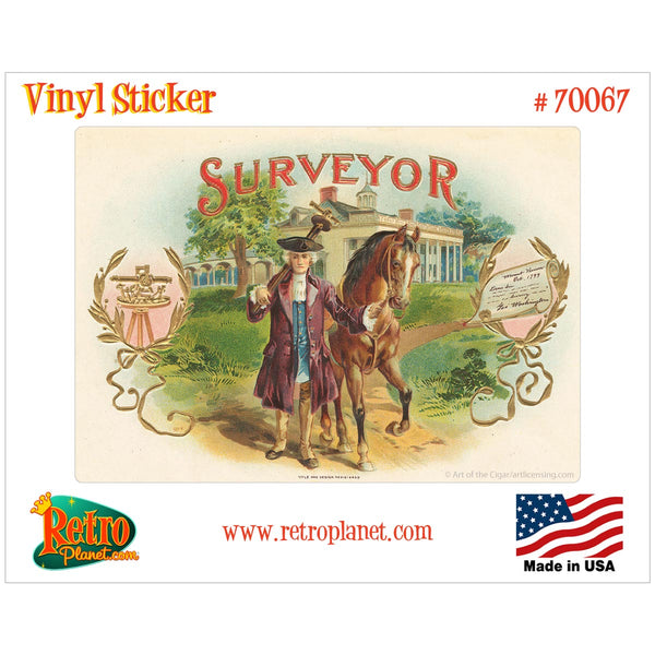 Surveyor Cigar Label Vinyl Sticker