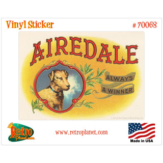 Airedale Cigar Label Vinyl Sticker