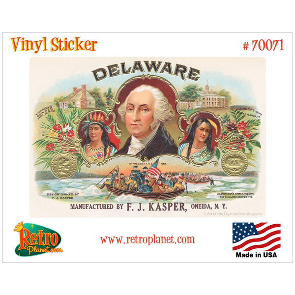 Delaware Cigar Label Vinyl Sticker