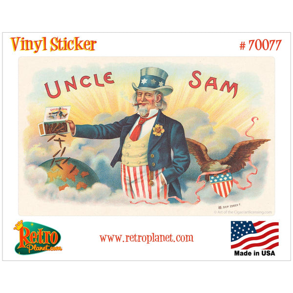 Uncle Sam Cigar Label Vinyl Sticker