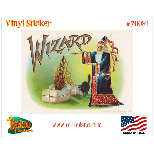 Wizard Cigar Label Vinyl Sticker