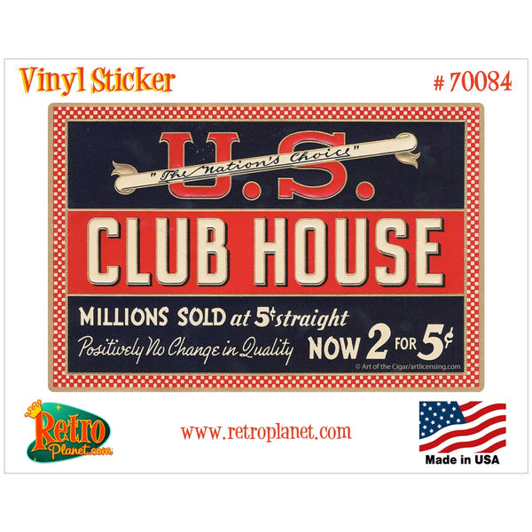Club House Cigar Label Vinyl Sticker