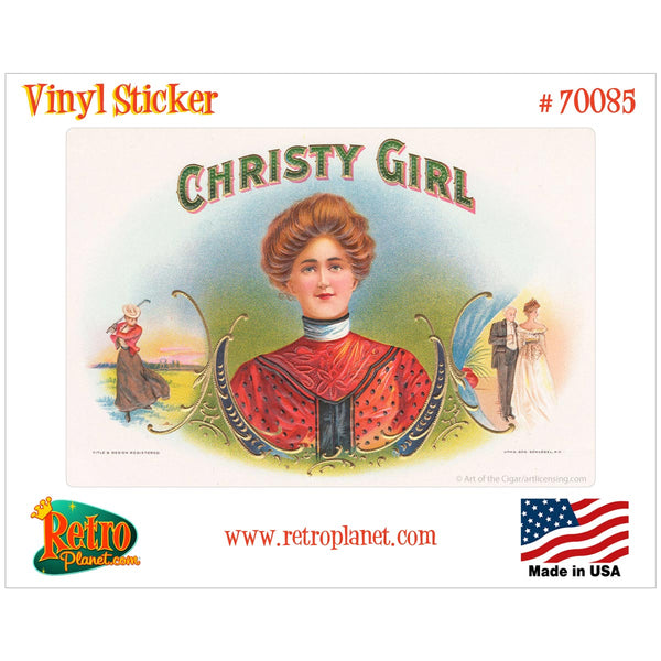 Christy Girl Cigar Label Vinyl Sticker