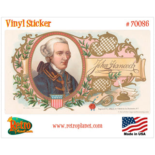 John Hancock Cigar Label Vinyl Sticker