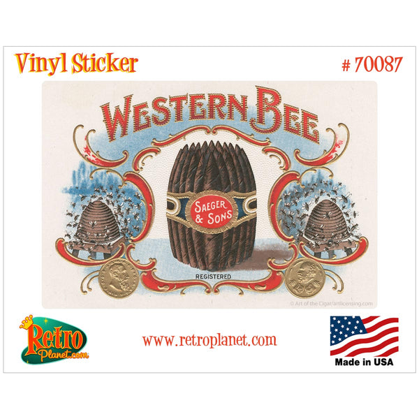 Western Bee Cigar Label Vinyl Sticker