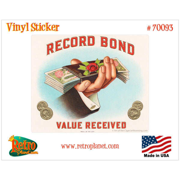 Record Bond Cigar Label Vinyl Sticker