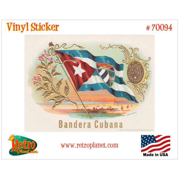 Bandera Cubana Cigar Label Vinyl Sticker