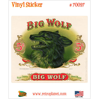 Big Wolf Cigar Label Vinyl Sticker