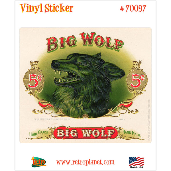 Big Wolf Cigar Label Vinyl Sticker
