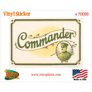 Commander Cigar Label Vinyl Sticker