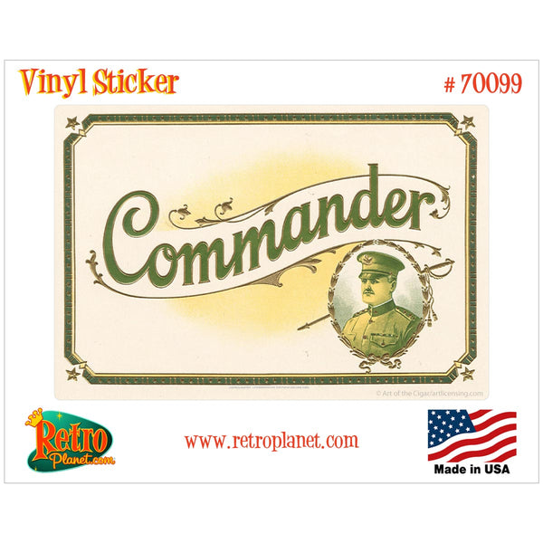 Commander Cigar Label Vinyl Sticker