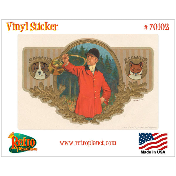 Fox And Hound Cigar Label Vinyl Sticker
