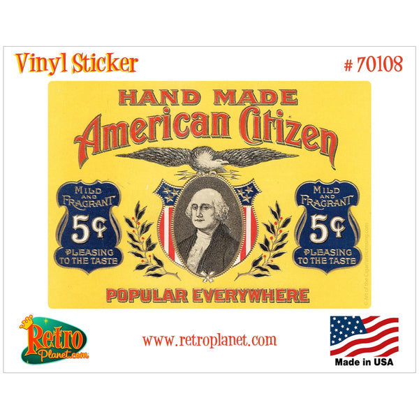 American Citizen Cigar Label Vinyl Sticker