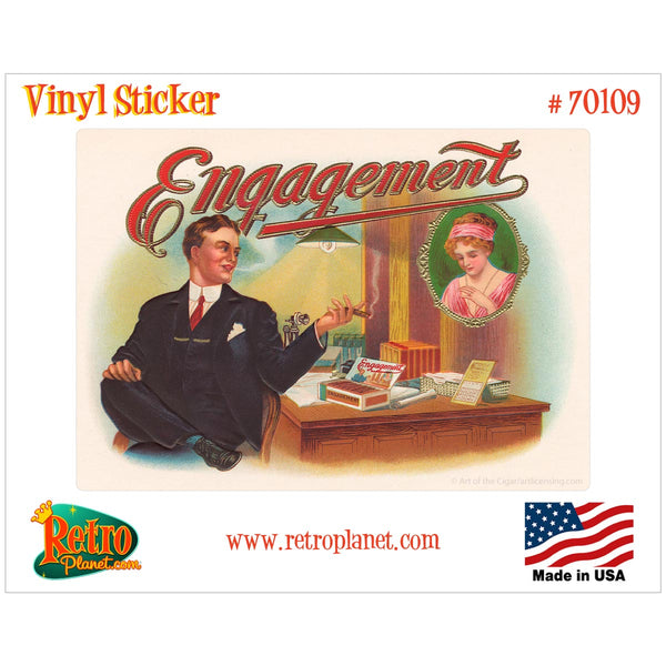 Engagement Cigar Label Vinyl Sticker