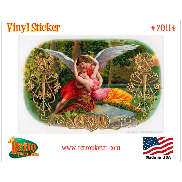 Angel Wings Cigar Label Vinyl Sticker