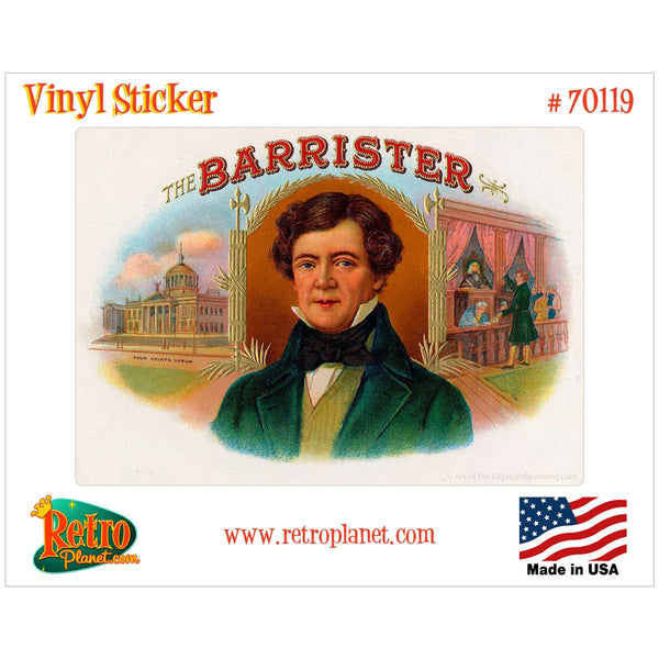 Barrister Cigar Label Vinyl Sticker