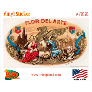 Flor Del Arte Cigar Label Vinyl Sticker