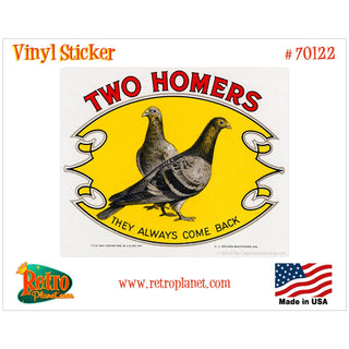 Two Homers Cigar Label Vinyl Sticker