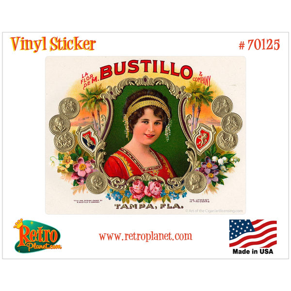 Bustillo Cigar Label Vinyl Sticker