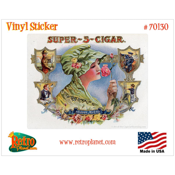 Super-5-Cigar Havana Label Vinyl Sticker