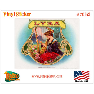 Lyra Harp Cigar Label Vinyl Sticker