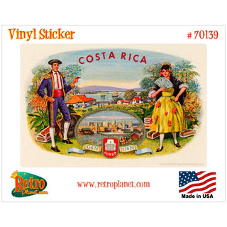 Costa Rica Cigar Label Vinyl Sticker