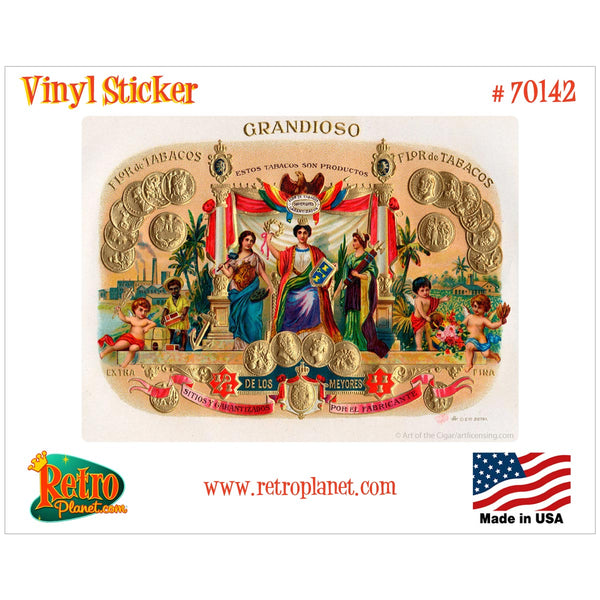 Grandioso Cigar Label Vinyl Sticker