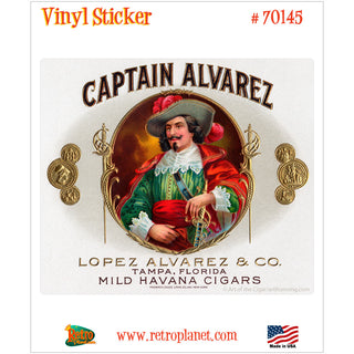 Captain Alvarez Cigar Label Vinyl Sticker