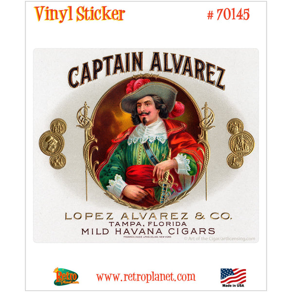 Captain Alvarez Cigar Label Vinyl Sticker