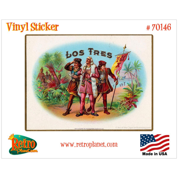 Los Tres Cigar Label Vinyl Sticker
