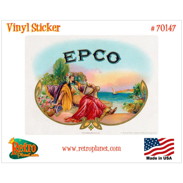 Epco Beach Cigar Label Vinyl Sticker