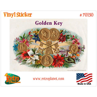 Golden Key Cigar Label Vinyl Sticker