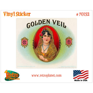 Golden Veil Cigar Label Vinyl Sticker