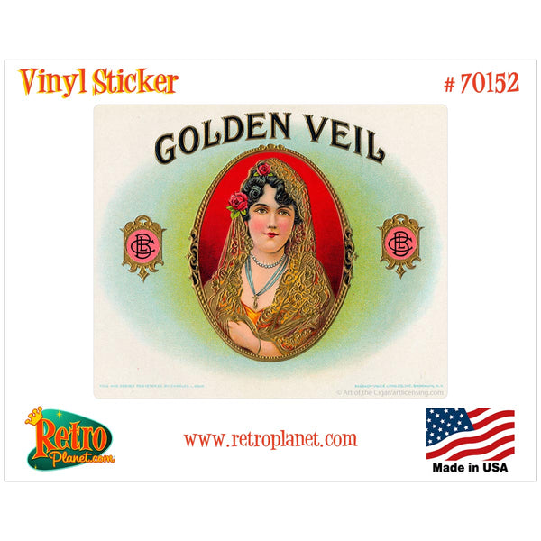 Golden Veil Cigar Label Vinyl Sticker