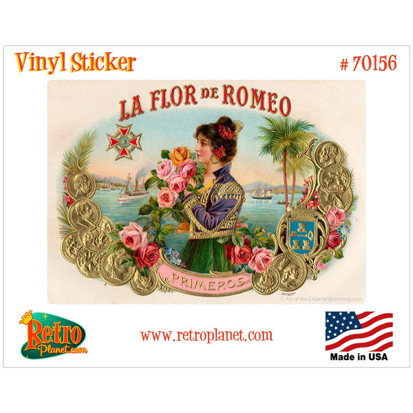 La Flor De Romeo Cigar Label Vinyl Sticker