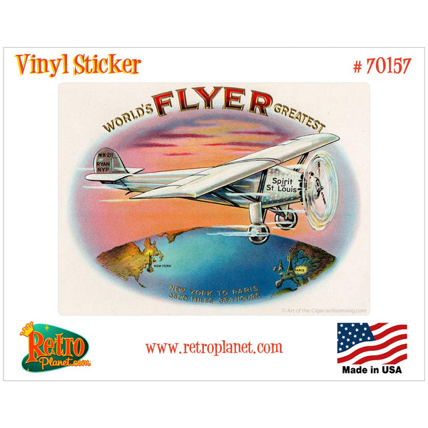 Flyer Airplane Cigar Label Vinyl Sticker