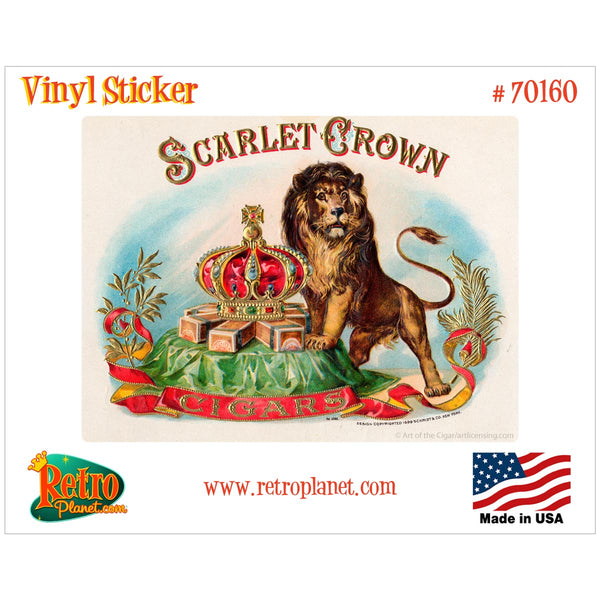 Scarlet Crown Lion Cigar Label Vinyl Sticker