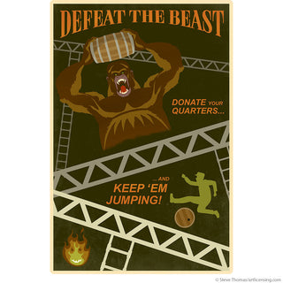 Defeat The Beast Donkey Kong Wall Decal