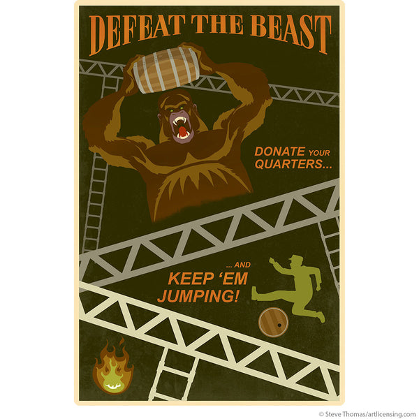 Defeat The Beast Donkey Kong Wall Decal